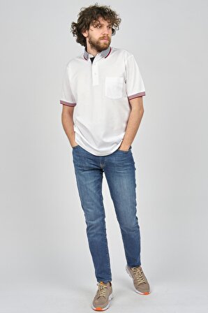Galante Erkek Cep Detaylı Polo Yaka T-Shirt 07100702 Beyaz
