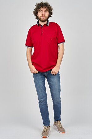 Galante Erkek Cep Detaylı Polo Yaka T-Shirt 07100704 Kırmızı