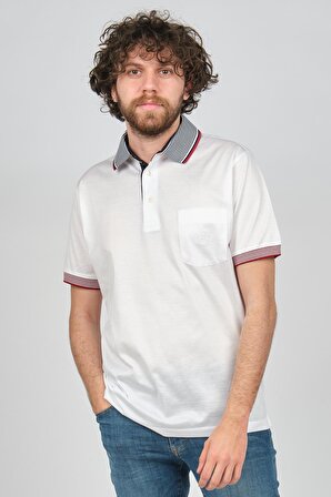 Galante Erkek Cep Detaylı Polo Yaka T-Shirt 07100707 Beyaz