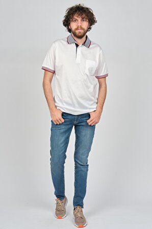 Galante Erkek Cep Detaylı Polo Yaka T-Shirt 07100707 Beyaz