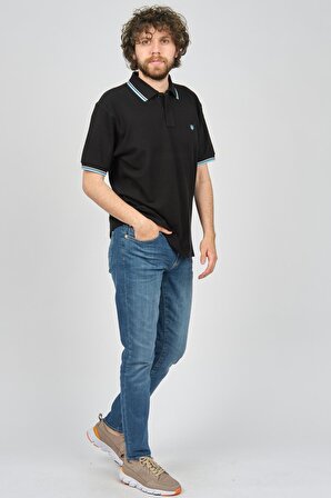 Uztex Erkek Polo Yaka T-Shirt 07100302 Siyah