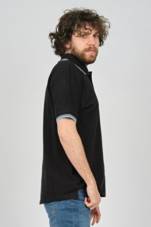 Uztex Erkek Polo Yaka T-Shirt 07100302 Siyah