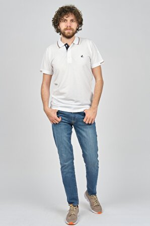 Uztex Erkek Polo Yaka T-Shirt 07100253 Beyaz