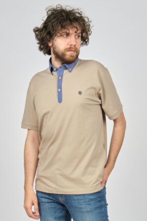 Uztex Erkek Polo Yaka T-Shirt 07100389 Bej