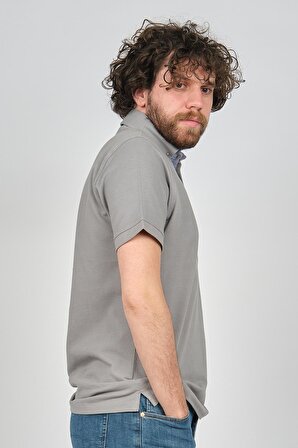 Uztex Erkek Cep Detaylı Polo Yaka T-Shirt 07100305 Gri