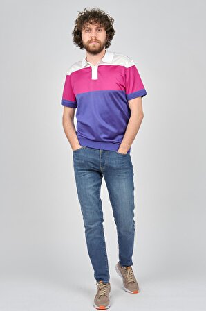 Formenti Erkek Blok Desenli Polo Yaka T-Shirt 2685019 Fuşya