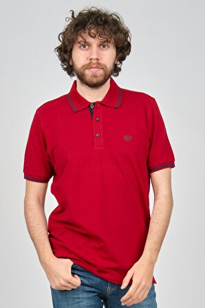Cabare Erkek Şerit Detaylı Polo Yaka T-Shirt 3541053 Kırmızı