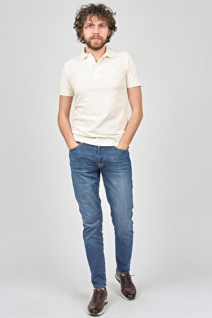 Saint Martin Erkek Slim Fit Polo Yaka T-Shirt 4018200 Krem