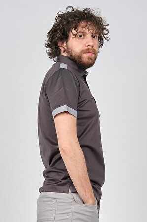 Arslanlı Erkek Cep Detaylı Polo Yaka T-Shirt 07601815 Füme