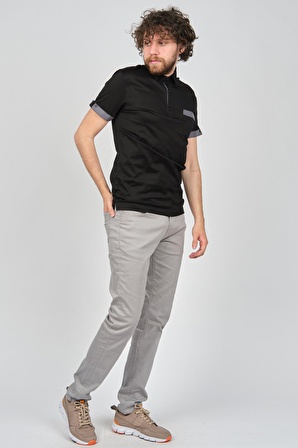 Arslanlı Erkek Cep Detaylı Polo Yaka T-Shirt 07601192 Siyah