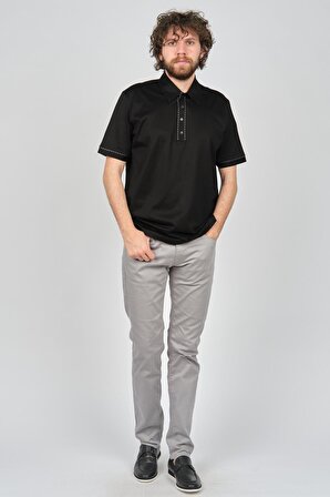 Arslanlı Erkek Şerit Detaylı Polo Yaka T-Shirt 07600990 Siyah