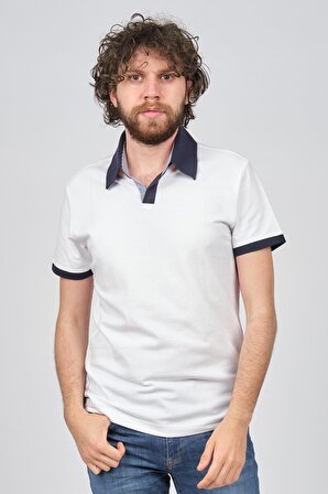 Arslanlı Erkek Polo Yaka T-Shirt 07609168 Beyaz