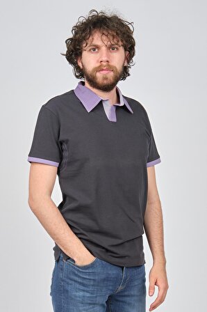 Arslanlı Erkek Polo Yaka T-Shirt 07609168 Füme