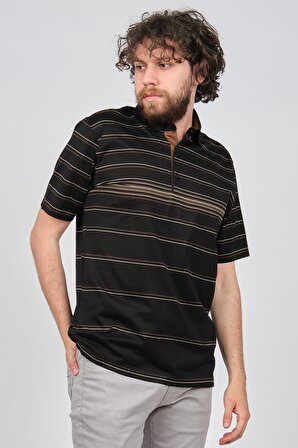 Arslanlı Erkek Çizgili Polo Yaka T-Shirt 07601134 Siyah