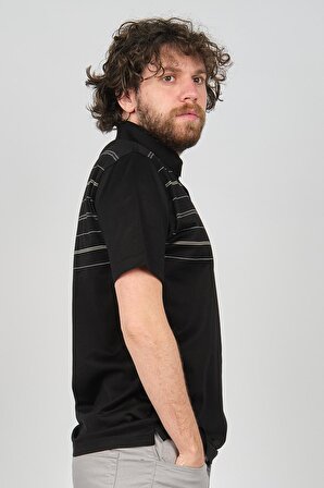 Arslanlı Erkek Çizgili Polo Yaka T-Shirt 07601172 Siyah