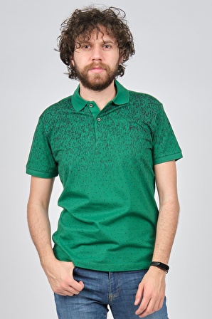 Fulker Erkek Desenli Polo Yaka T-Shirt 1340906 Yeşil