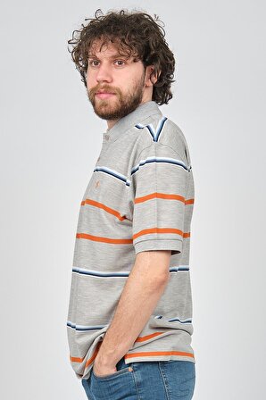 Sanfa Erkek Desenli Polo Yaka T-Shirt 17486270 Gri