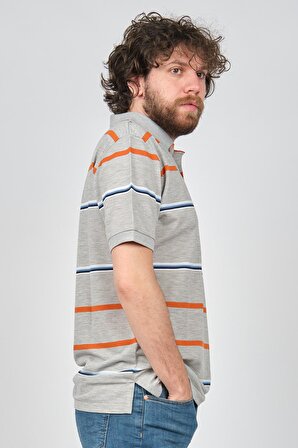 Sanfa Erkek Desenli Polo Yaka T-Shirt 174862701 Gri