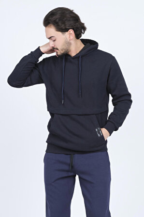 Metropolitan Erkek Kanguru Cepli Kapüşonlu Sweatshirt 6249005 Lacivert