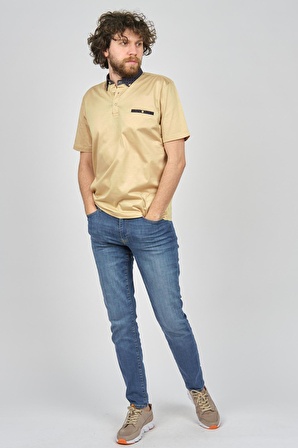 Dolfini Erkek Cep Detaylı Polo Yaka T-Shirt 4841640 Camel