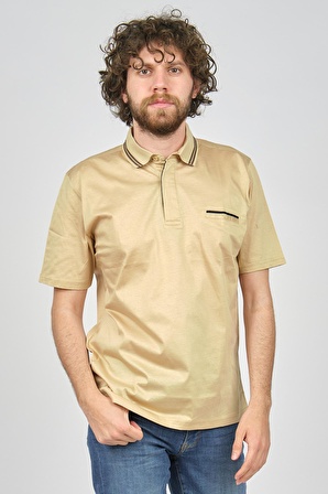 Dolfini Erkek Cep Detaylı Polo Yaka T-Shirt 4841638 Camel