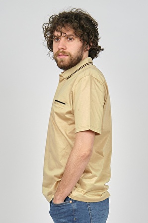 Dolfini Erkek Cep Detaylı Polo Yaka T-Shirt 4841638 Camel