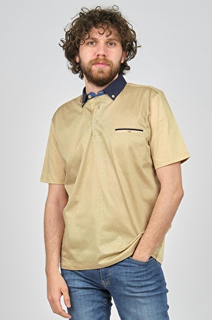 Dolfini Erkek Cep Detaylı Polo Yaka T-Shirt 4841637 K.Bej