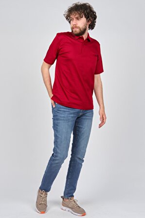 Dolfini Erkek Cep Detaylı Polo Yaka T-Shirt 4841645 Kırmızı