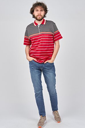 Dolfini Erkek Cep Detaylı Polo Yaka T-Shirt 4840015 Kırmızı - Siyah