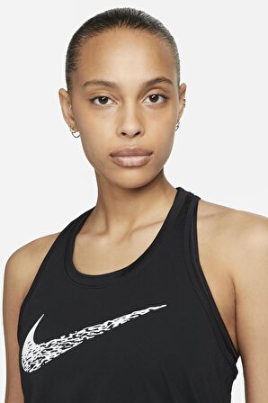 Nike Dri-Fit Swoosh Run Siyah Kadın Spor Atleti