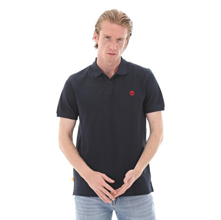B0A26N44331-R Timberland Pique Short Sleeve Polo Erkek T-Shirt Lacivert