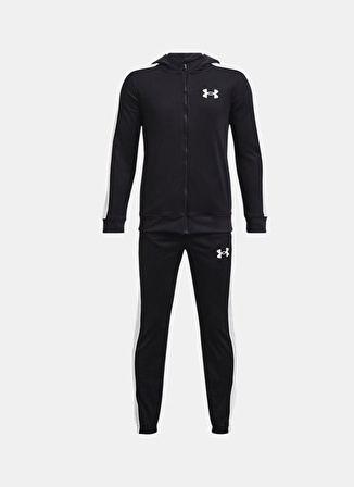 Under Armour Siyah Erkek Çocuk Kapüşonlu Uzun Kollu Dar Paça Bağlamalı Bol Kesim Düz Eşofman Takımı 1376329-001 UA Knit Hooded Track Su