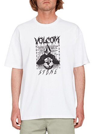Volcom Beyaz Erkek Bisiklet Yaka  T-Shirt A4312304_Volcom Edener Lse Wht