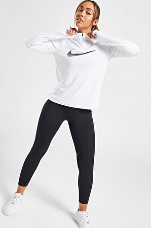 Nike Dri Fit Swoosh Hbr Beyaz Kadın Spor Sweatshirt