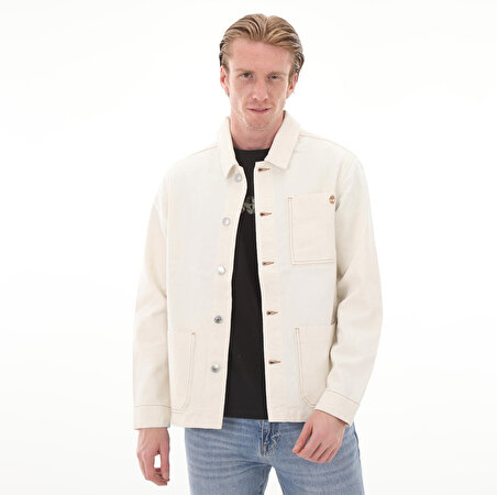 B0A66ANCR31-R Timberland Wf Chore Jacket Erkek Ceket Beyaz