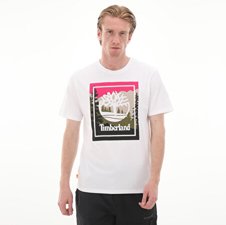 B0A6F4K1001-R Timberland Outdoor Graphıc T Erkek T-Shirt Beyaz
