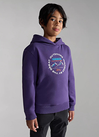 Napapijri Mor Kız Çocuk Yuvarlak Yaka Uzun Kollu Sweatshirt NP0A4HGBV061 K B-FUJI H