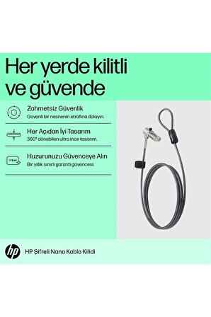 HP 63B28AA Nano Birleşik Kablo Kilidi