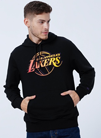 New Era Kapüşon Yaka Siyah Erkek Sweatshırt 60284693-NBA NEON FADE HOODY LOSLAK