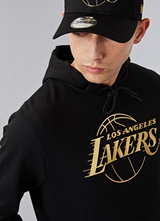 New Era Kapüşon Yaka Siyah Erkek Sweatshırt 60284705NBA FOIL PRINT HOODY LOSLAK