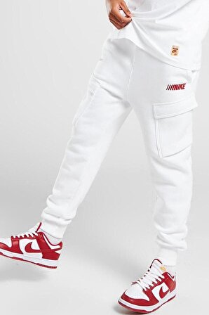 Nike Sportswear Standard Issue Fleece Beyaz Cargo Erkek Eşofman Altı