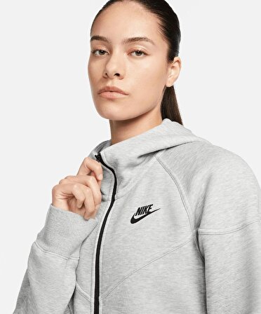 Nike Nike Sportswear Tech Fleece Windrunner Siyah Kadın Fermuarlı Kapüşonlu Üst