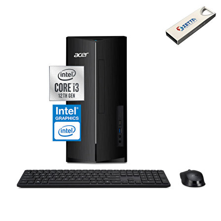 Acer Aspire TC-1760 Intel i3 12100 8 GB DDR4 RAM 256 GB SSD Intel UHD Graphics FreeDos Masaüstü Bilgisayar 