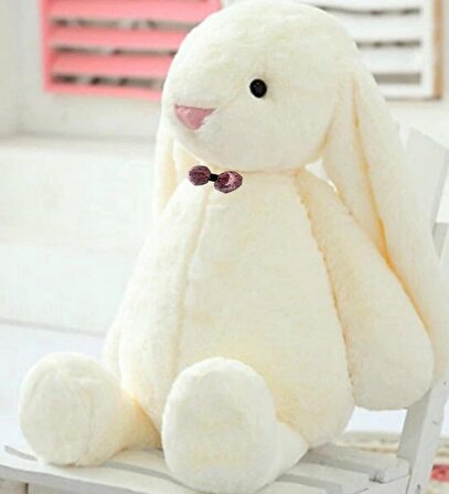 Uyku Arkadaşım PAPYONLU Uzun Kulak Bunny Peluş Tavşan 65 cm