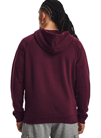 Under Armour Bordo Erkek Sweatshirt 1379767-600 UA Rival Fleece FZ Hood