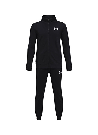 Under Armour Siyah Erkek Çocuk Balıkçı Yaka Uzun Kollu Dar Paça Bağlamalı Bol Kesim Düz Eşofman Takımı 1363290-003 UA Knit Track Suit