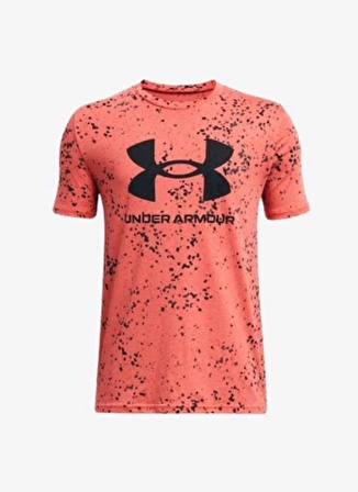 Under Armour Desenli Pembe Erkek T-Shirt 1376733-811-UA SPORSTYLE LOGO AOP S