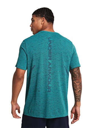 Under Armour 1376921-464 Vanish Seamless Grid SS Petrol Erkek Bisiklet Yaka Slim Fit T-Shirt