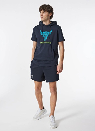 Under Armour 1383227-001 Pjt Rck Payoff SS Terry Siyah Erkek Kapüşon Yaka Oversize Sweatshirt