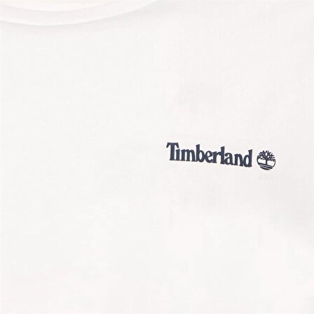 Timberland Small Linear Logo Print Tee Vıntage Whıte Erkek T-Shirt